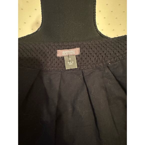 KENNETH COLE REACTION Black Cotton Short Sleeve Jacket Blazer Size 8 - Picture 5 of 6